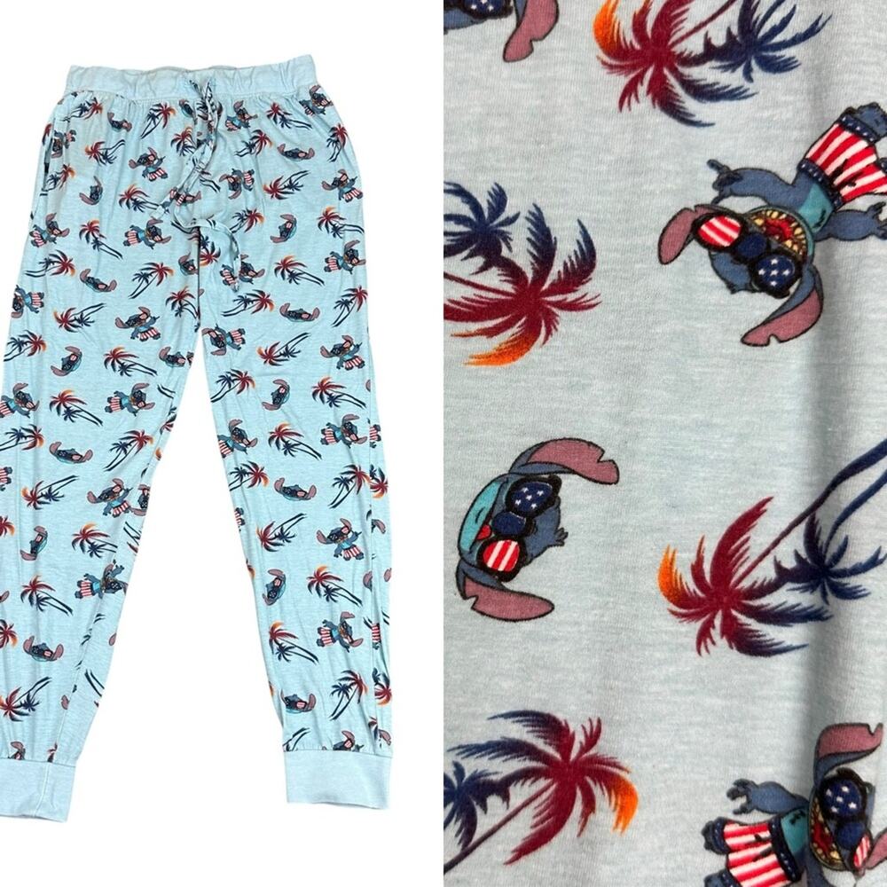 Disney LILO and Stitch Blue Pajamas Pants Size Medium